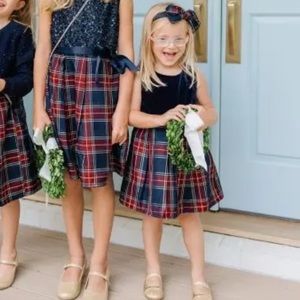 The Children’s Place Navy Velour Velvet Tartan Plaid Dress